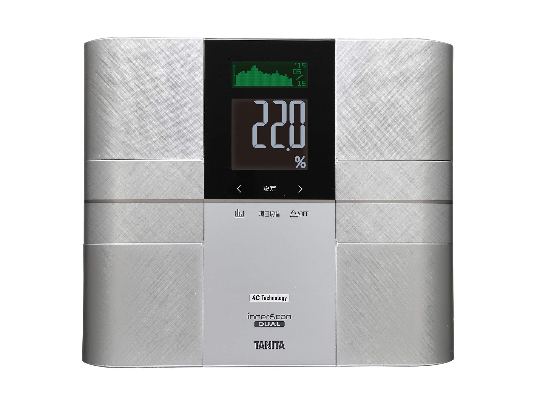 体組成計 グラフで管理【4C Technology 最新高精度測定】RD-504-SV 世界初 筋肉の質が分かる インナースキャンデュアル シルバー 医療分野の技術搭載 体重計 ヘルスメーター