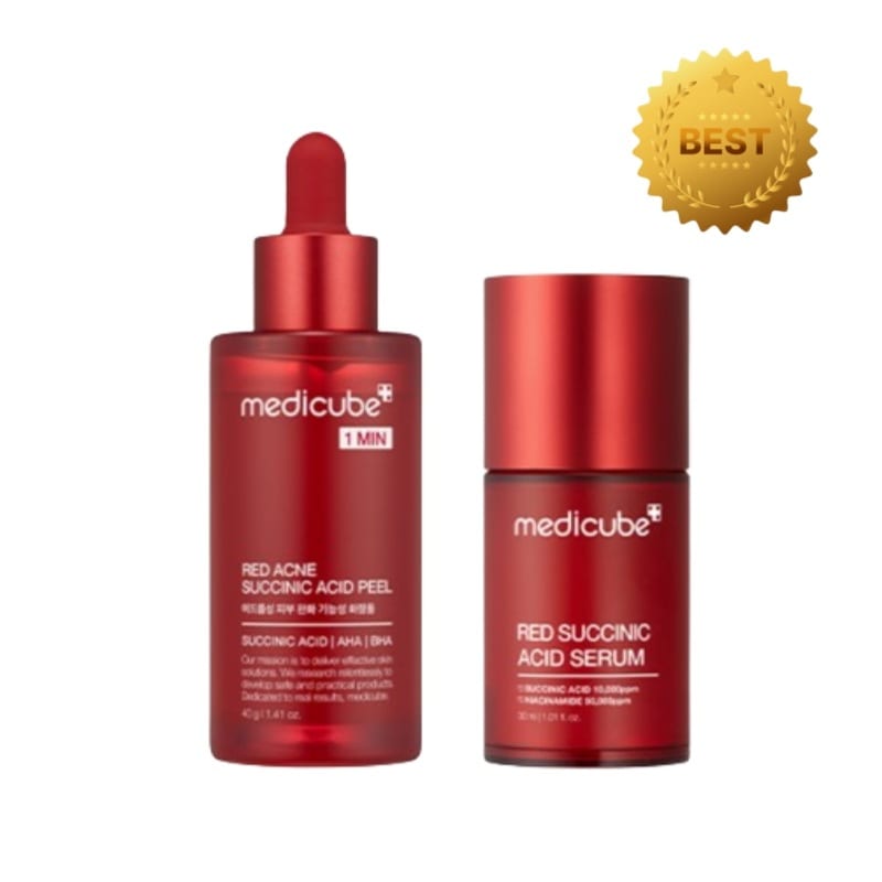 [正規品]レッドソクシニック2点セット/レッドアクネソクシニックアシッドフィル1個+レッドソクシニックアシッド痕セラム1個/ピーリングセラムでアクネ菌スケーリング/痕セラムで色素沈着痕を除去