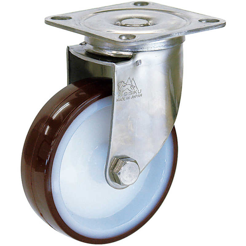 シシクアドクライス　ステンレスキャスター ウレタン車輪付自在　SUNJ200POTH