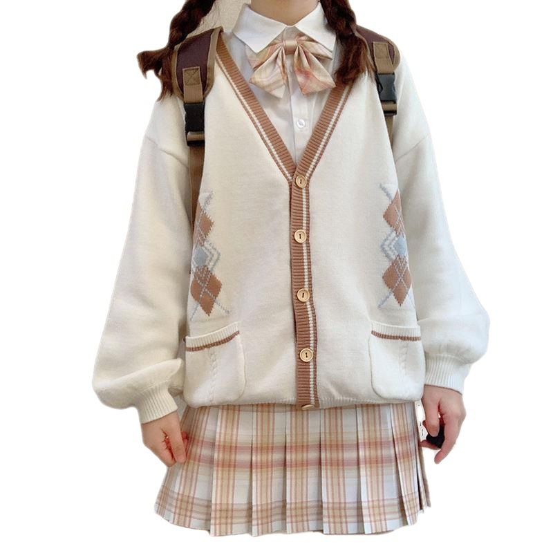 VネックニットジャケットJK制服3点セット