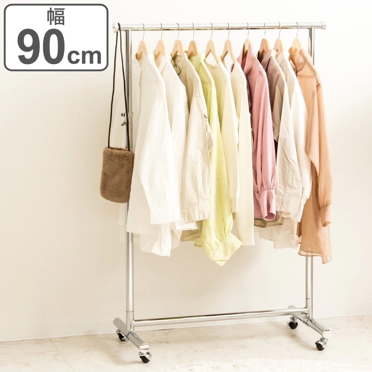 ハンガーラック 高耐荷重 幅90cm パイプハンガー 頑丈 耐荷重100kg キャスター付き 高さ調節 高さ110ー180cm 業務用 コートハンガー コート掛け 丈夫 伸縮 リビング 玄関