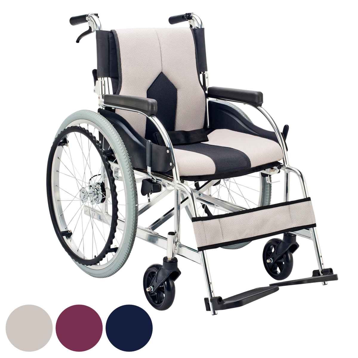 アルミ製車いす カラーズ 自走式背折れ型 非課税 車いす 車椅子 アルミ製 折りたたみ 背折れ 自走式 コンパクト 介護 高齢者 シニア シンプル 車イス 折り畳み クッション 自宅 施設 病院