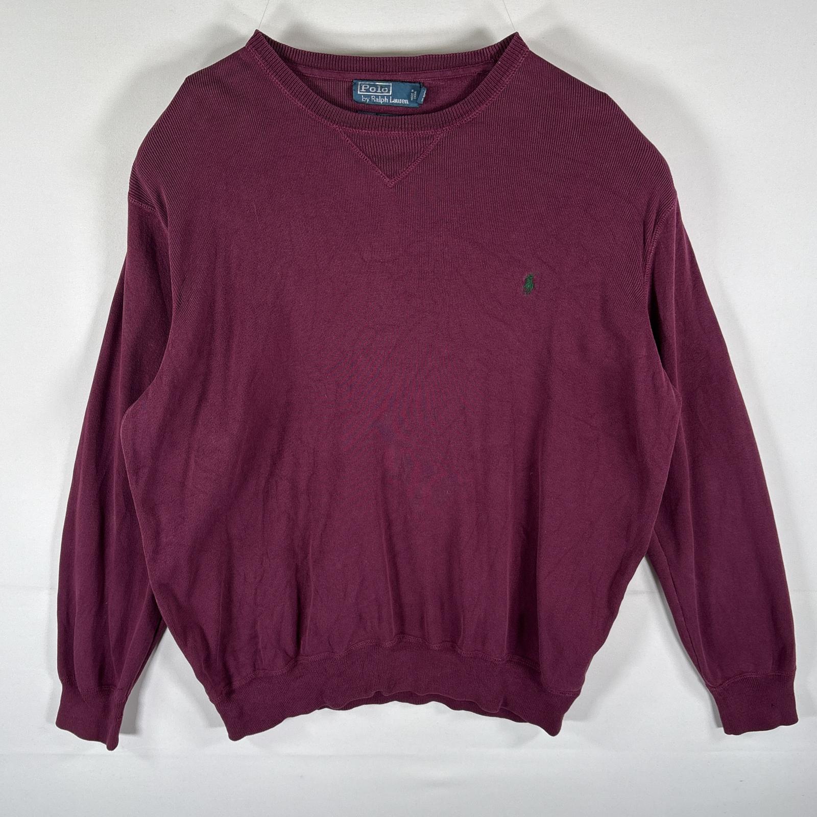 古着 スウェット トレーナー クルーネック 前Vガゼット ワンポイント XLT ワインレッド系 メンズ