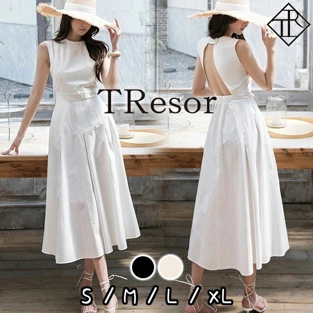 【急速出荷!】ワンピース レディース Aライン ワンピース カジュアル ノースリーブ 大きいサイズ 春 夏 ワンピ 体型カバー クルーネック リゾート 旅行 フレア マキシ丈 ロング バックシャン 無