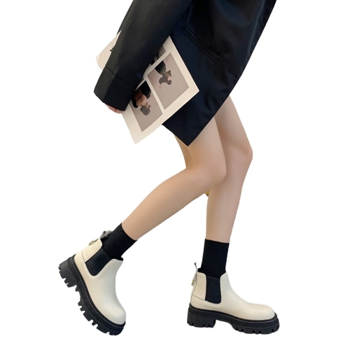 秋冬牛革マドレーヌ底の煙突靴女牛革百足イングランマーティンブーツ