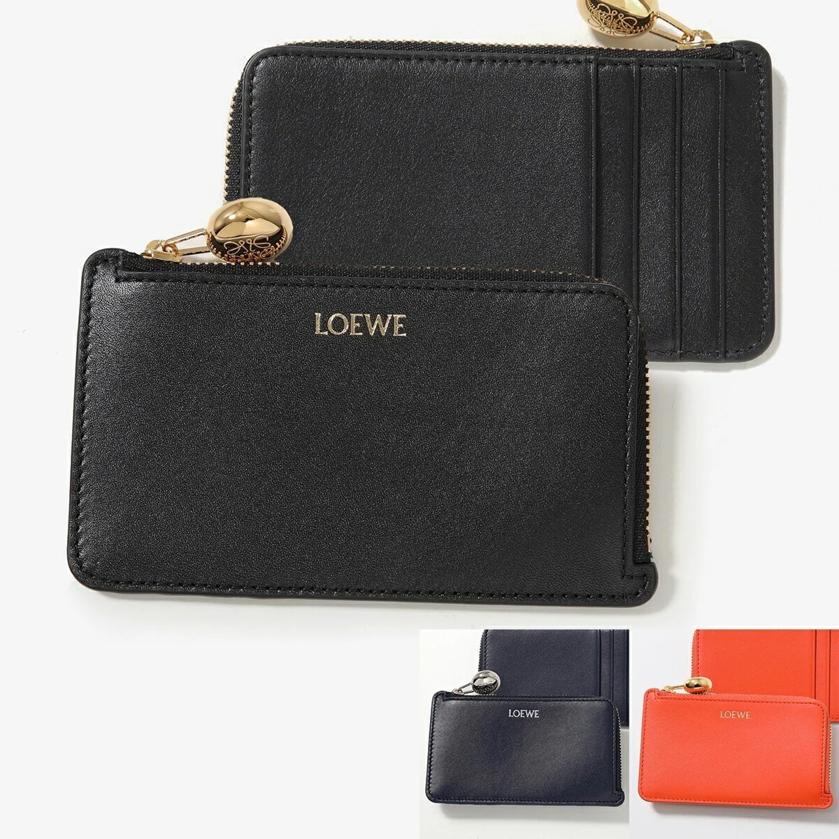 LOEWE ロエベ コインケース PEBBLE ペブル CANBZ40X01 レディース メンズ アナグラム フラグメントケース ロゴ レザー カードケース カラー3色