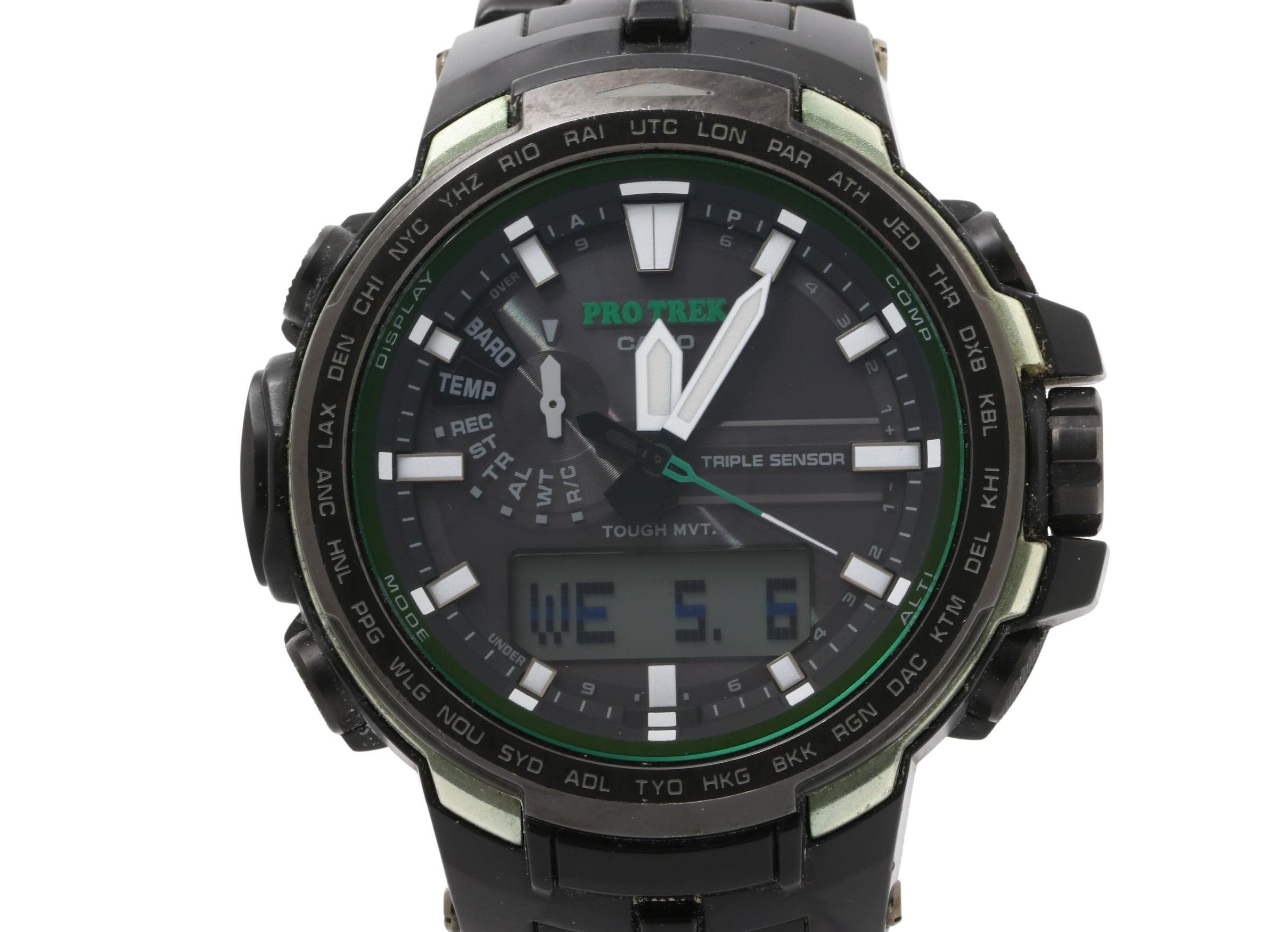 腕時計 PROTREK プロトレック クライマーライン PRW-6100FC-1JF SS × 樹脂 - アナデジ ソーラー電波 ブラック系 ウォッチ ブランド 高級 人気 プレゼント【本物保証】