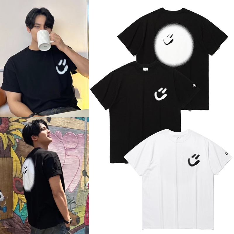 SEVENTEENミンギュ着用 ブラー スマイリー ボール Tシャツ (IK2DMMT527A)