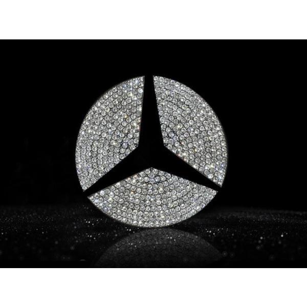 メルセデスベンツ リアエンブレム デコレーション トリム シルバークリスタル トランク 72.0mmサイズ W176 W246 W205 などに