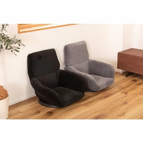 東谷 バケットリクライナー W65D66H58SH12.5(cm) ブラック/グレー THC-203