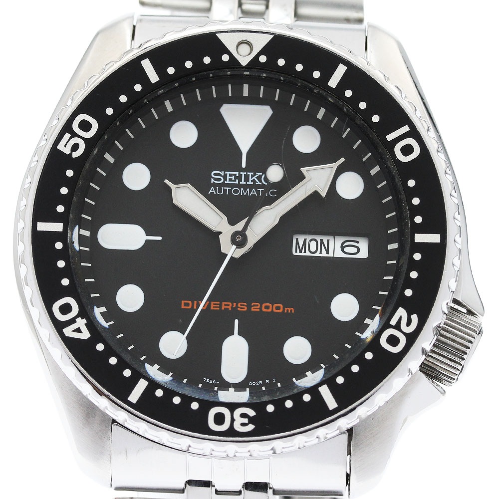 セイコー SEIKO 7S26-0020 ダイバーズ ブラックボーイ 逆輸入モデル デイデイト 自動巻き メンズ _947478【中古】