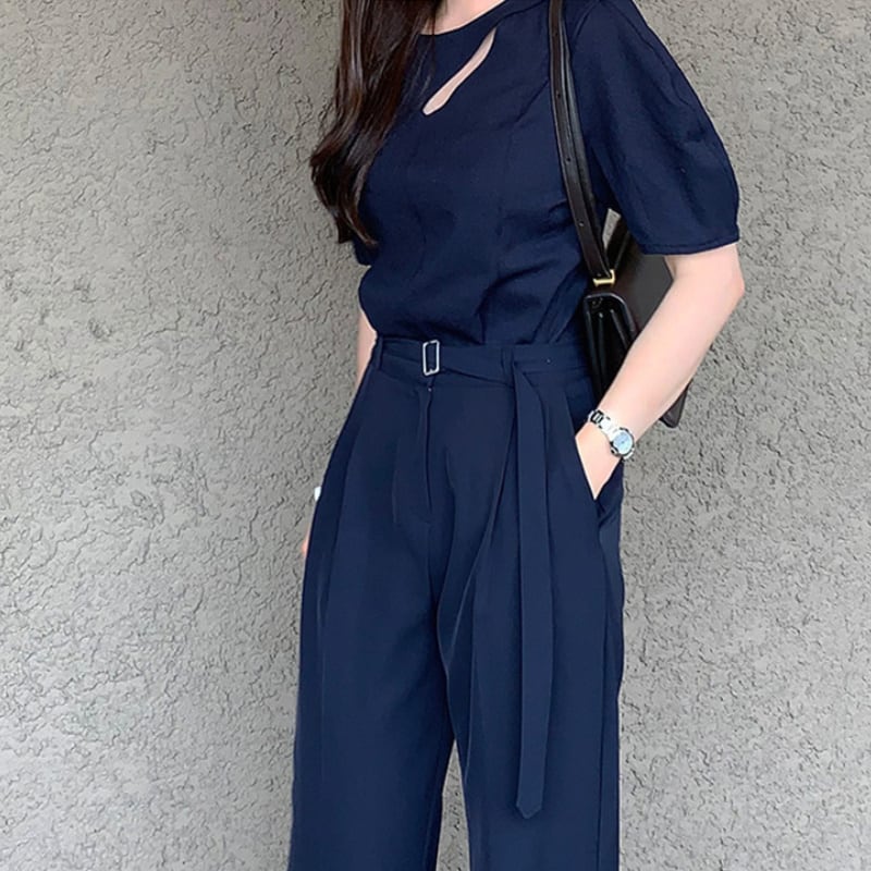 3color レディース トップス 半袖 パフスリーブ カジュアル 大人カジュアル ガーリー