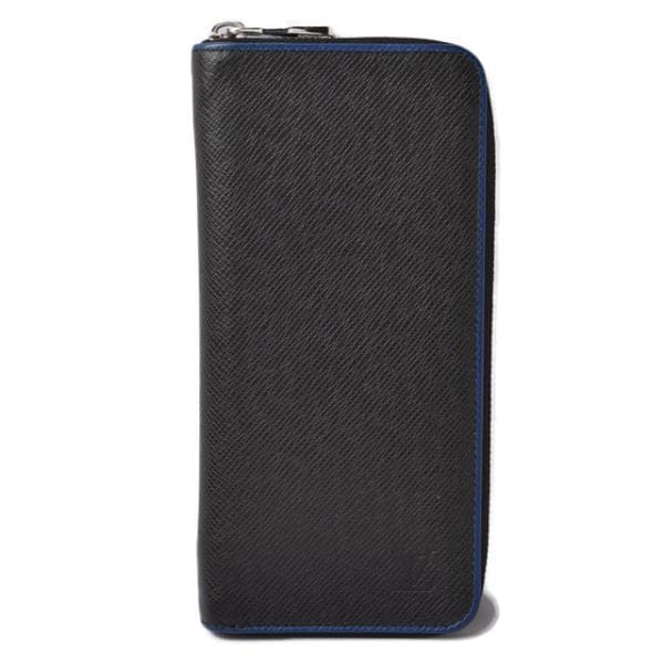 中古 財布 LOUIS VUITTON 長財布/ジッピーウォレット ヴェルティカル タイガ ブラック/ブルー M30569