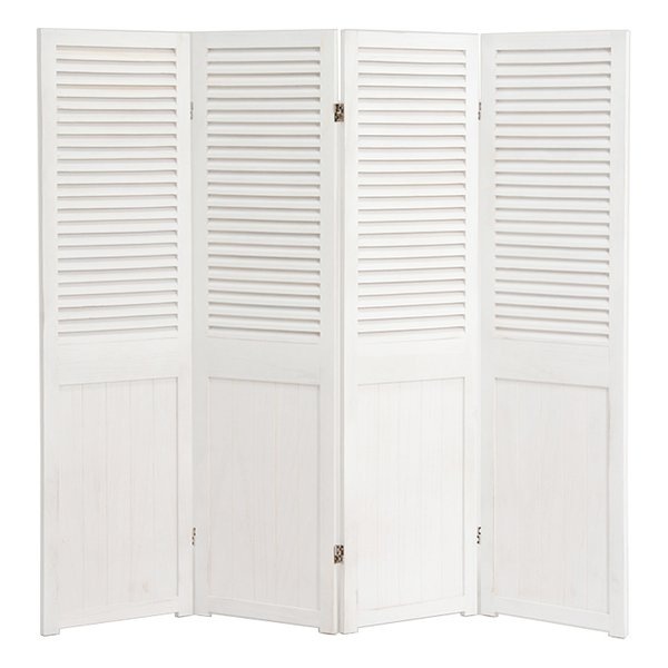 シャビーウッド パーテーション アンティークホワイト・幅40×高さ148cm×4連 MS-5914AW