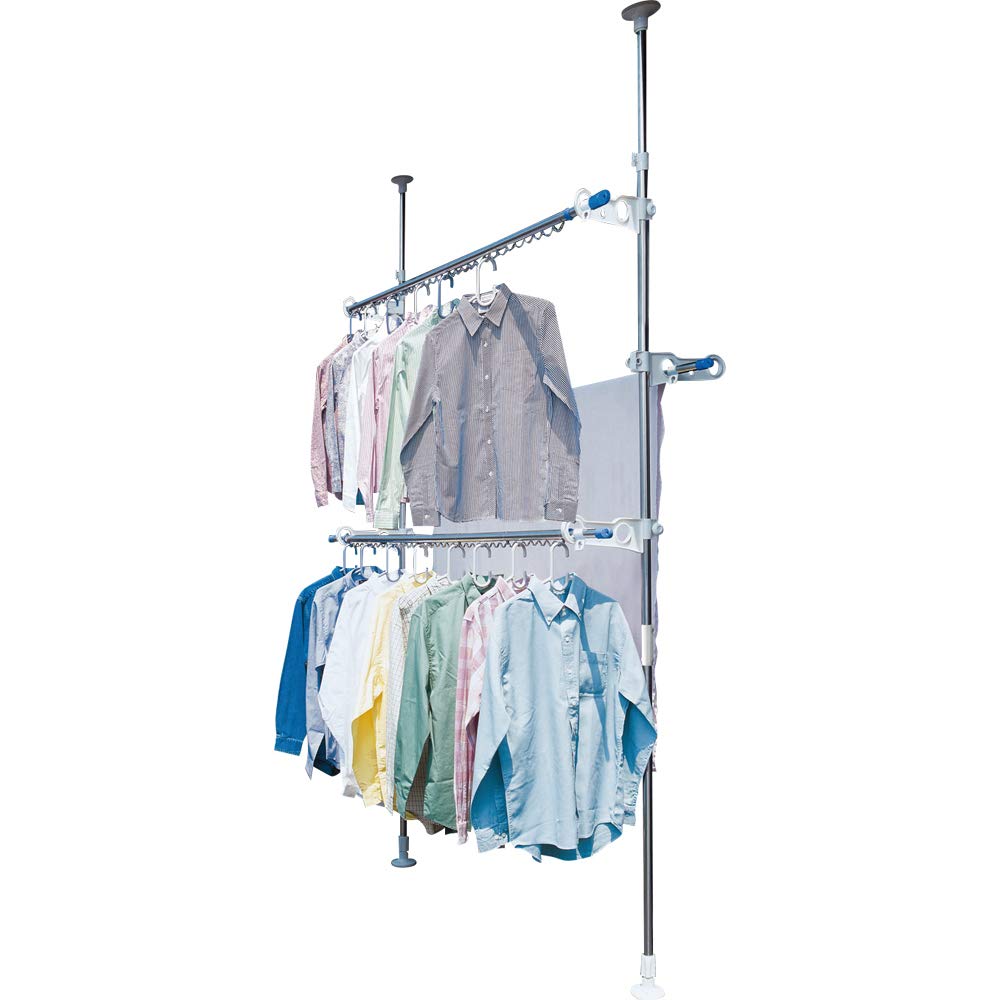 アイリスオーヤマ 洗濯物干し ベランダ 物干し 突っ張り ステンレス 高さ210-300 SVI-300NR