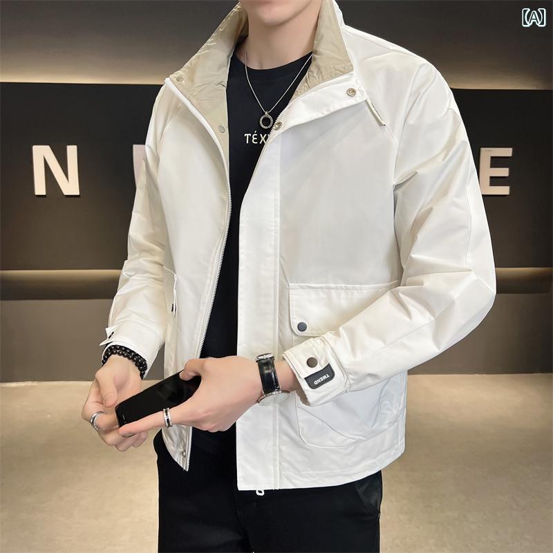 メンズ ファッション フ軽量 涼しい ジャケット 春秋 カジュアル 野球 襟 ジャケット カラー トップス