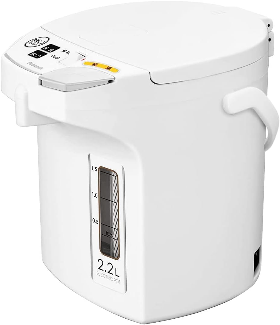 【30日延長保証カード付き】ピーコック 電気ポット 2.2L 保温 湯沸かし 上蓋着脱 カルキとばし 再沸騰 ロック機能 空焚き防止