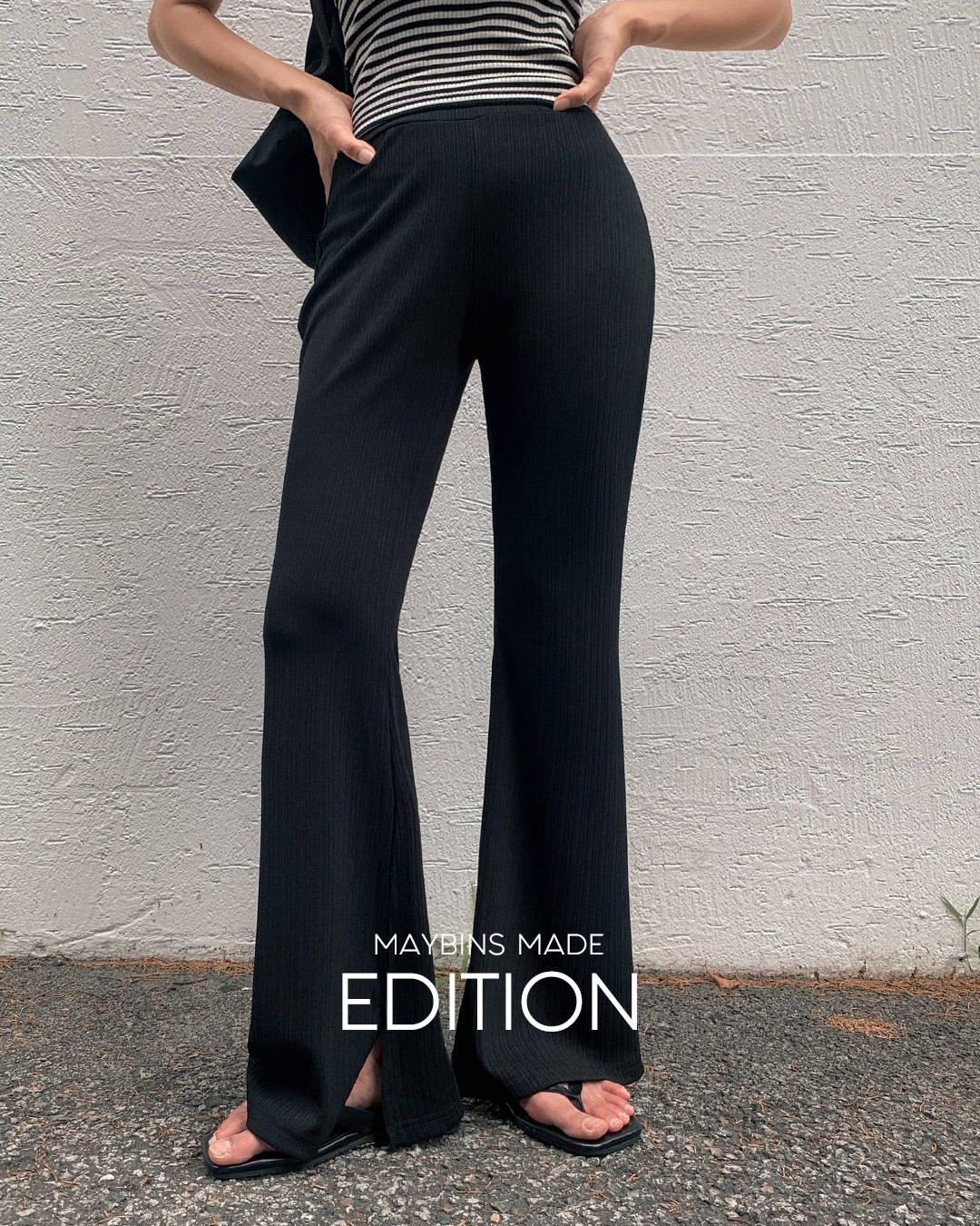 [MADE] ルプリーツブーツカットバンディングパンツ韓国ファッション レディース