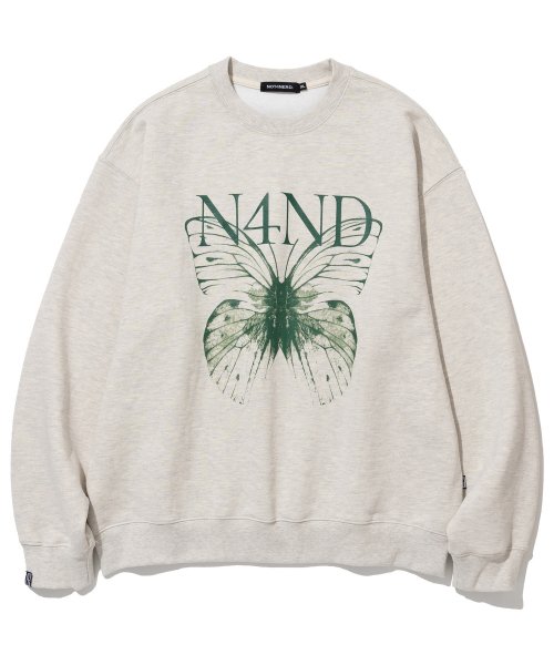 Stuffed Butterfly Crewneck - Light Grey