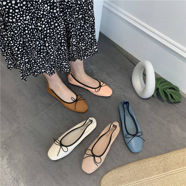 5color レディース クシュクシュラウンドトゥバレエシューズ フラットギャザーパンプス シューズ 5,282円