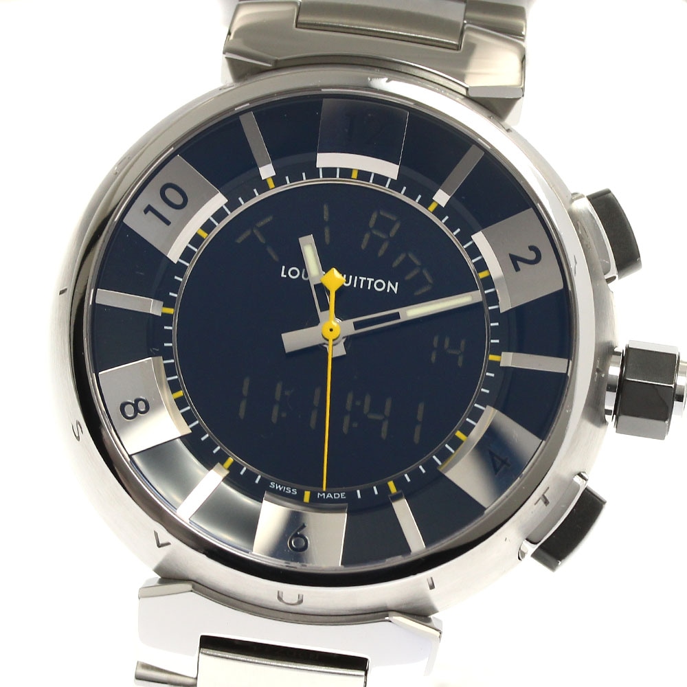 ルイ・ヴィトン LOUIS VUITTON Q118F タンブール インブラック クォーツ メンズ _885507【中古】