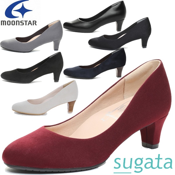 ムーンスター moonstar sugata パンプス MS SGT501 ファブリックボルドー 3E 歩きやすい スガタ 抗菌防臭 MSSGT501 レディース