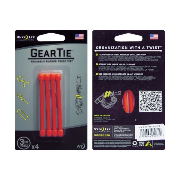 （まとめ）シームーン NiteIze ギアータイ 3インチ オレンジ 1パック（4個）[x10] 12,207円