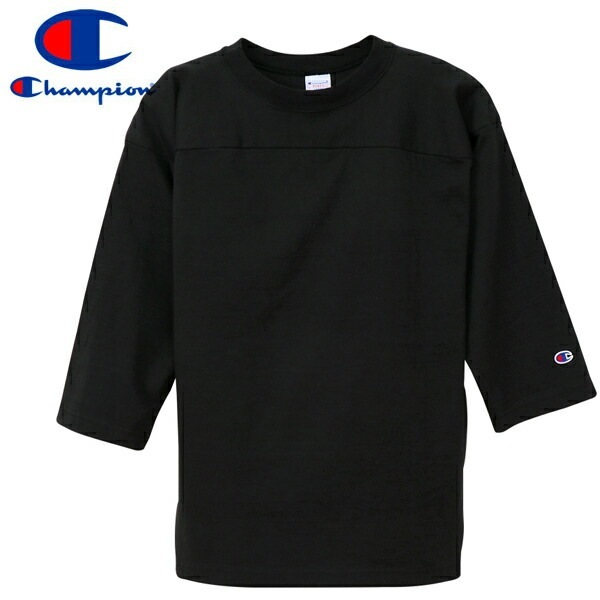 CHAMPION T-1011 3/4 SLEEVE FOOTBALL SHIRT BLACK 【MADE IN U.S.A.】
