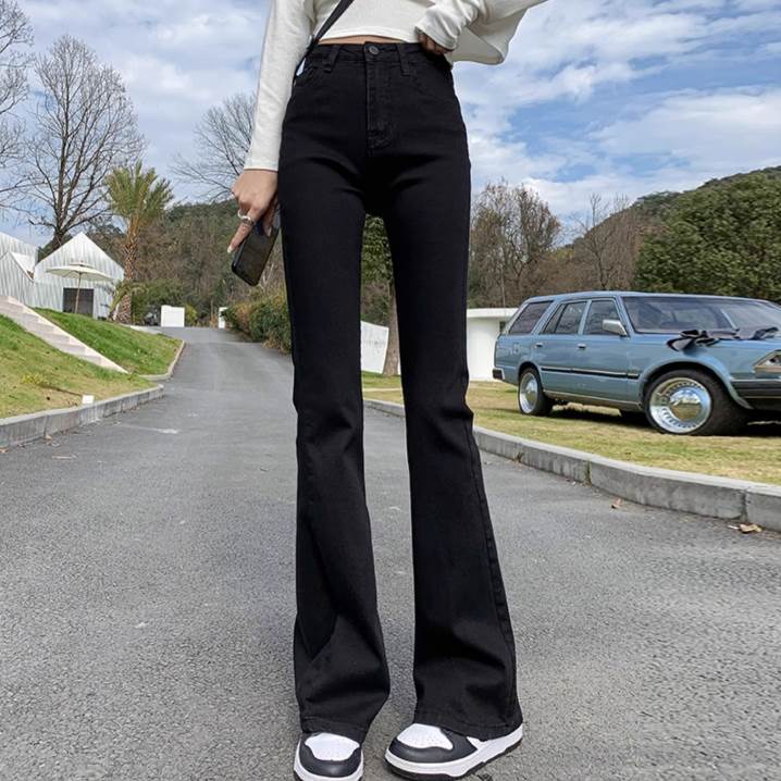 パンツ ブーツカットパンツ レギュラー丈 ハイウエスト 伸縮性 かわいい 大人可愛い シンプル