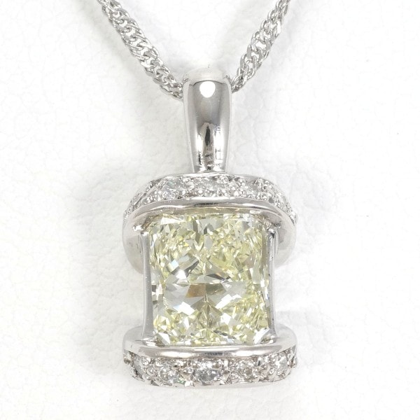 PT900 プラチナ PT850 ネックレス イエローダイヤ 1.007 VS1 ダイヤ 中古