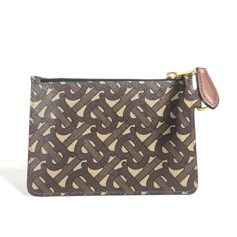 ポーチ TB ロゴ コインケース 財布 小銭入れ レザー ブラウン