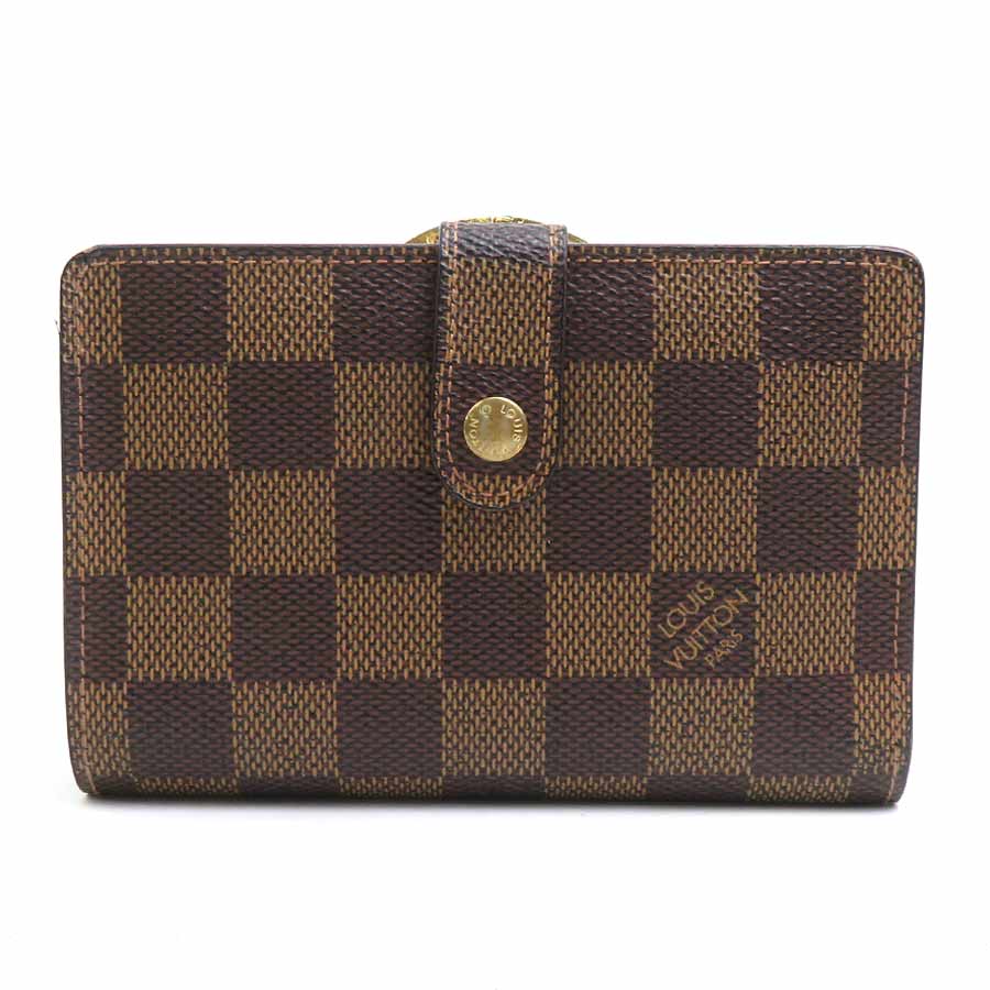 ルイ ヴィトン LOUIS VUITTON 二つ折り財布 ダミエ ポルトフォイユ ヴィエノワ ダミエキャンバス ブラウン ゴールド レディース N61664 e60855k