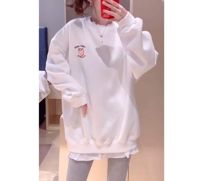 スウェット トレーナー ルームウェア プルオーバー 部屋着 長袖 ボリューム袖 カジュアル ルーズ スポーティ ワンポイント 冬 学生 お揃い ゆったり ホワイト ピンク ブルー オレンジ トップス
