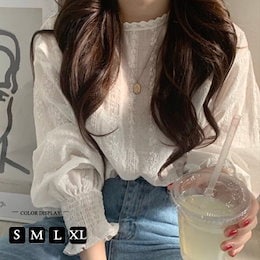 【3枚ことに200円割引】韓国ファッションTシャツツ ブラウス 半袖 レースレディース フリル ホワイト スタンドカラー かわいい 韓国ファッション ビジネス カジュアル