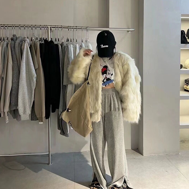 毛皮のコート女性のための韓国の冬の新しいキツネの毛皮環境に優しい毛皮ミッドレングスファッショナブルなグラデーション豪華なコートファー・毛皮アウター