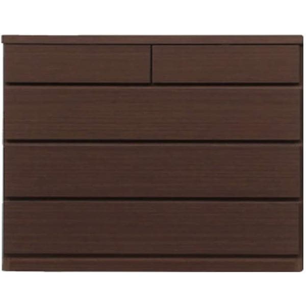 頑丈薄型チェスト/収納棚4段 幅90cm ブラウン木目調 奥行30cm 日本製 ウスピッタ完成品