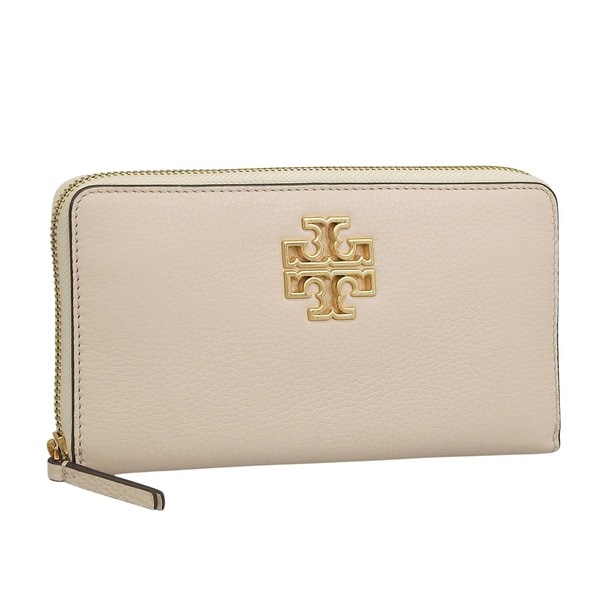トリーバーチ 財布 レディース 長財布 レザー アイボリー BRITTEN ZIP CONTINENTAL 141004-122 TORY BURCH