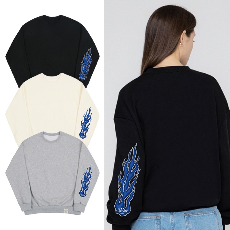 [UNISEX]Elbow Flame Smile Sweatshirt_3color 5,178円