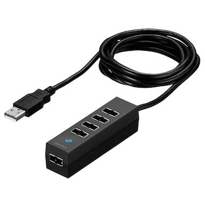 他サイト： BUFFALO　USB2.0ハブ5ポートどっちもUSBハブ BSH5UD20シリーズ ブラック　BSH5UD20BKの商品画像