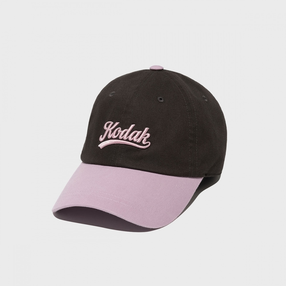 コダックアパレルリラックスフィットレタリングコンビボールキャップチャコール