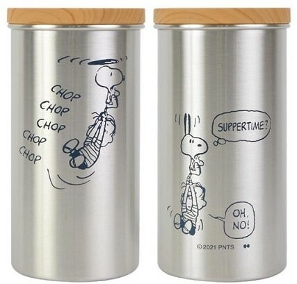 （在庫処分特価）[2個セット]大西賢製販 PEANUTS スヌーピー ステンレス キャニスター シルバー PG-2501