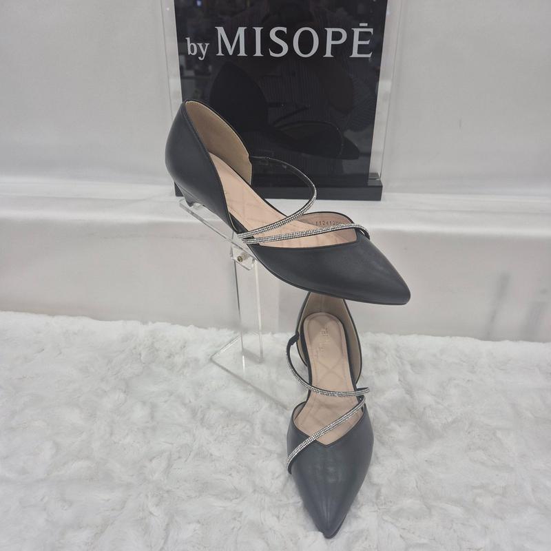 By 女性 ストラップ ポイント パンプス 112HT412FY009 BLACK 4 JJ