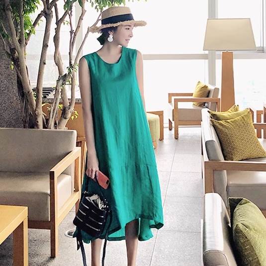 レディース ワンピース ミディアム丈ワンピース ノースリーブワンピース フレアワンピース ミディアム丈