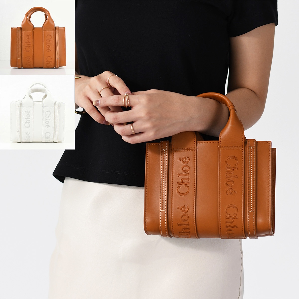 バッグ ウッディ WOODY ミニトートバッグ CHC23UP237I60 CHC23SP237I60 レディース ホワイト ブラウン ピンク ショルダーバッグ