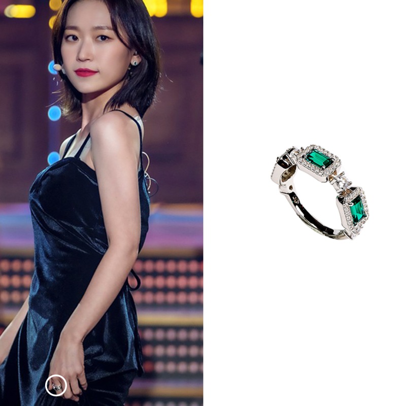 [キムスルギ/イジュビン着用] ビクトリア プチ グリーン 指輪 デイリーアクセサリー 人気ジュエリー SNSで人気