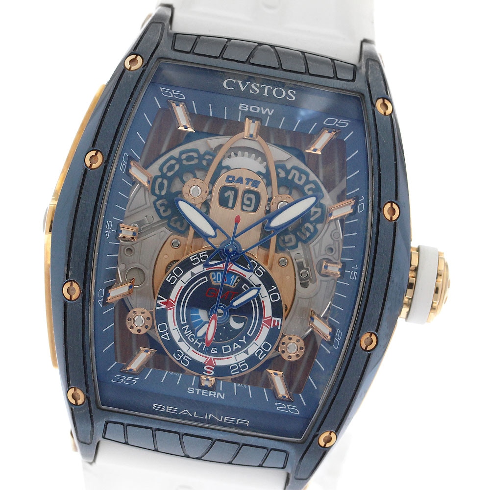 クストス CVSTOS CVT-SEA-GMT-CP5N BLST チャレンジ シーライナー GMT 自動巻き メンズ 箱付き_906491【中古】