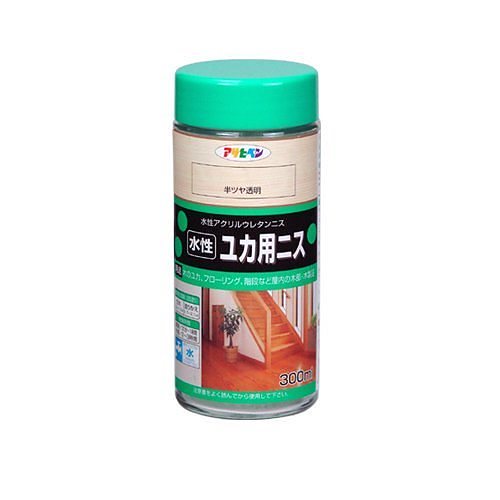 （まとめ買い）水性ユカ用ニス 半ツヤ透明 300ml [x3]