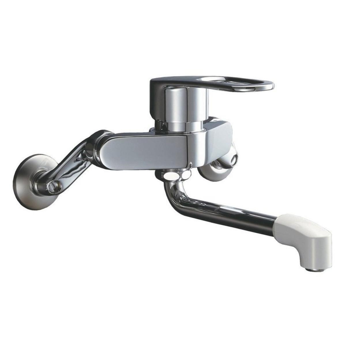 LIXIL(リクシル) INAX キッチン用 壁付 シングルレバー混合水栓 ソフトシングル 断熱キャップ 金属ハンドル RSF-861