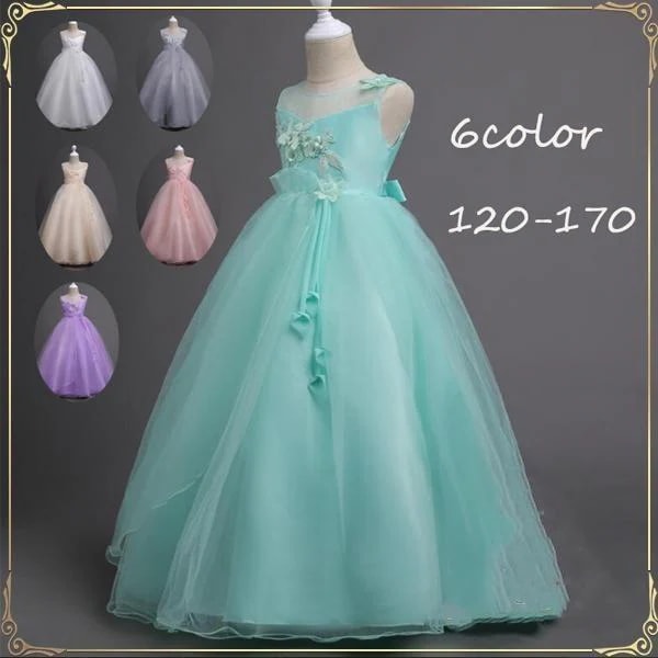 【急速出荷】子供ドレスロング フォーマルピアノ発表会ドレス 子どもドレス 子供服 女の子ワンピース コンクール七五三 結婚式 120 130 140 150 160 170