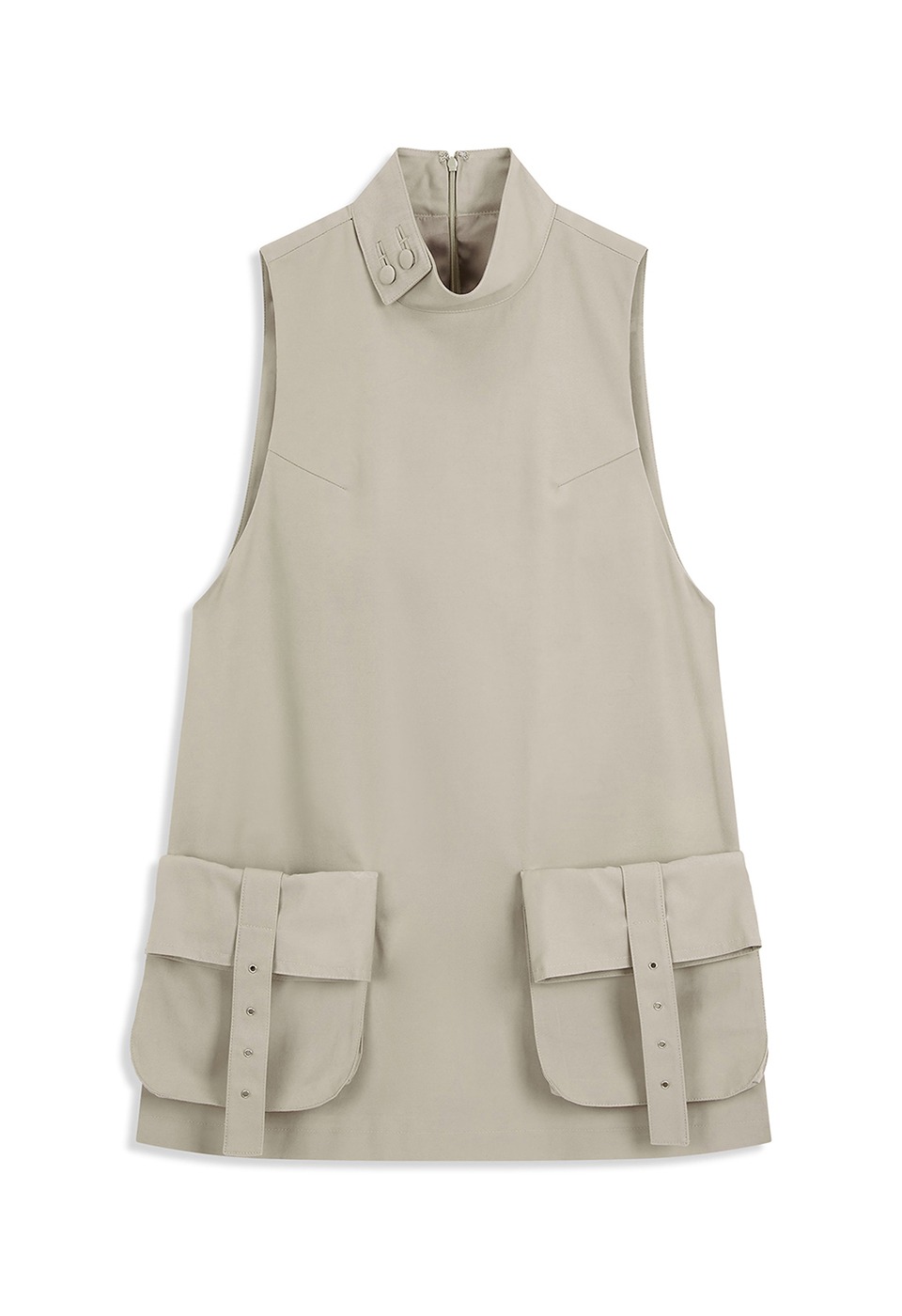 【OPEN Yy】 25FW CARGO POCKET MINI DRESS : BEIGE